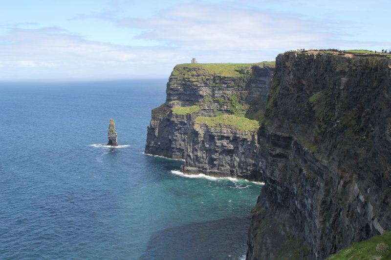 cliffs of moher with O'Brien's Tower in the distance