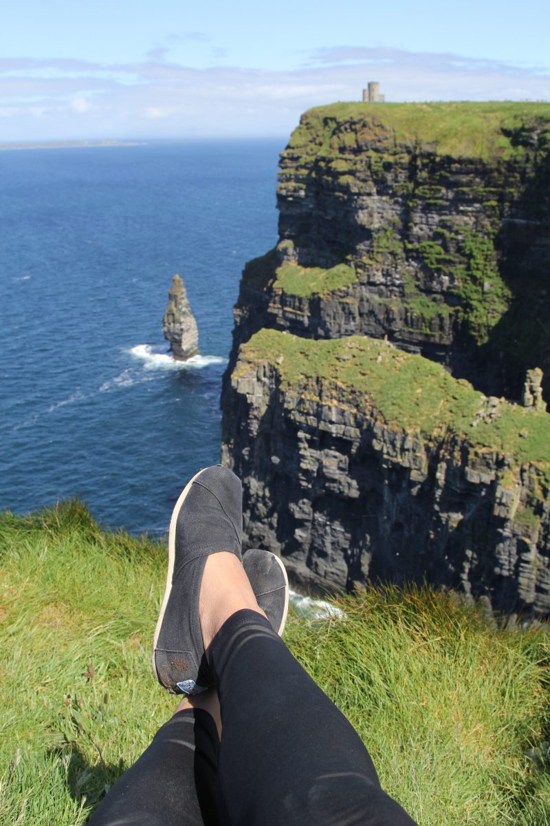 Sat on the Cliffs of Moher facing O'Brien's Tower