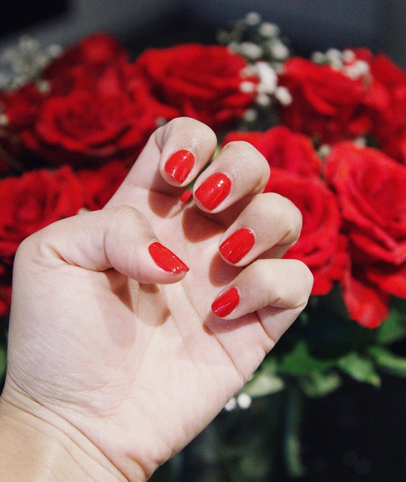 missbeez app gel manicure at home red nails